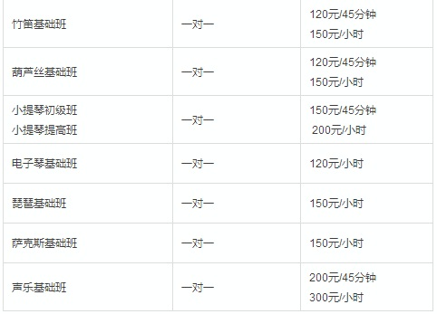 雅韵琴行常年开设各类艺术培训